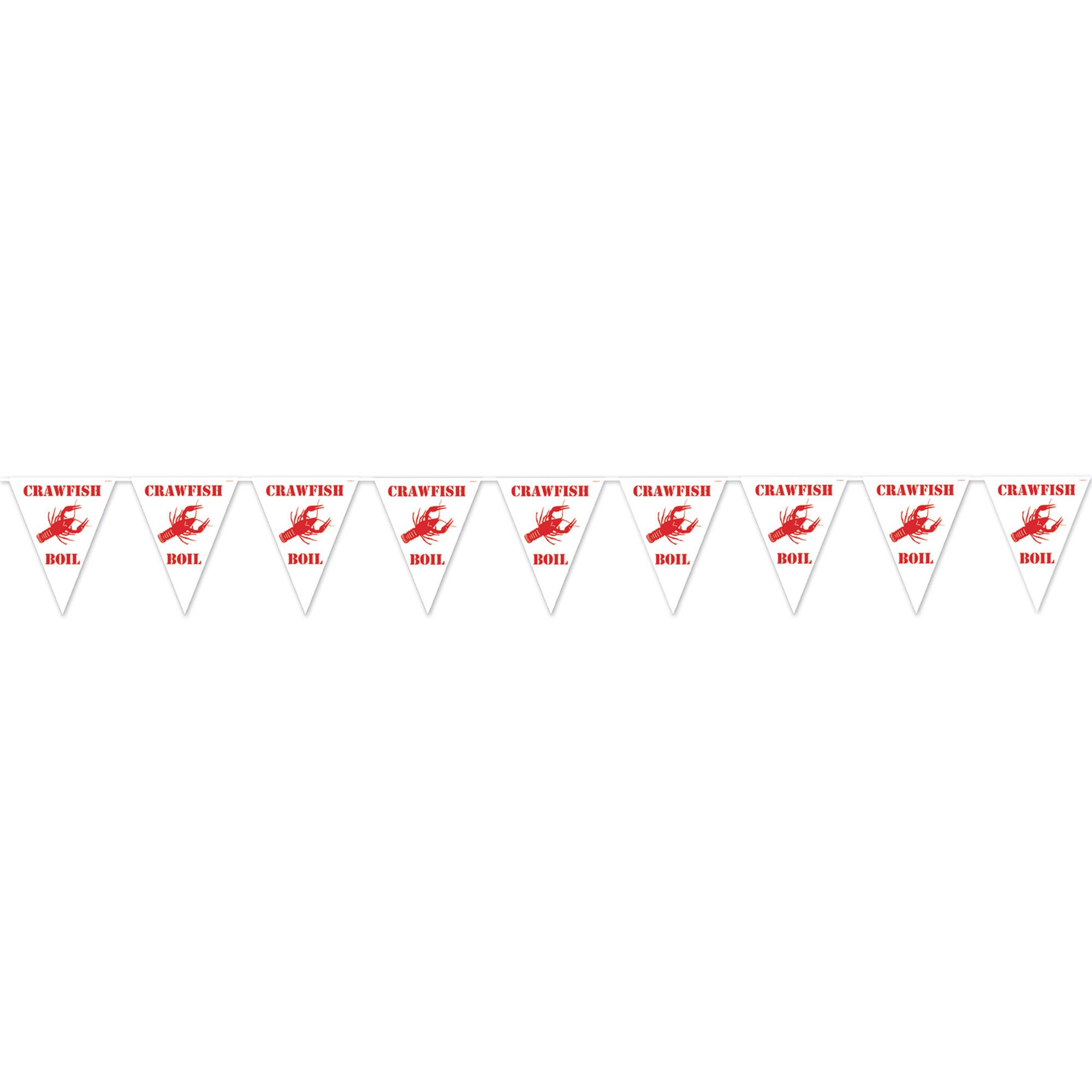 11" x 12ft. Red & White Crawfish Boil Pennant Banners, 2ct.
